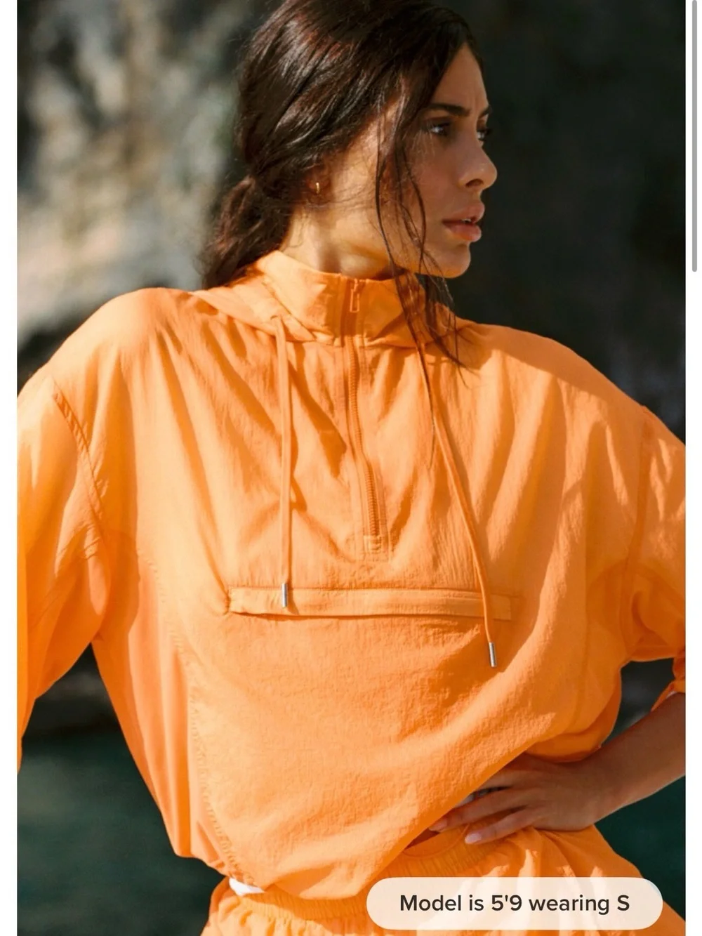 05. ALO 1/4 zip Go Time Pullover Jacket in Satsuma Breeze